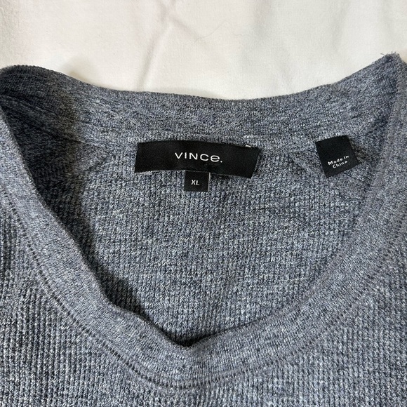Vince Slim Fit Waffle Knit Long Sleeve Thermal Crewneck Shirt Size XL - Picture 5 of 10